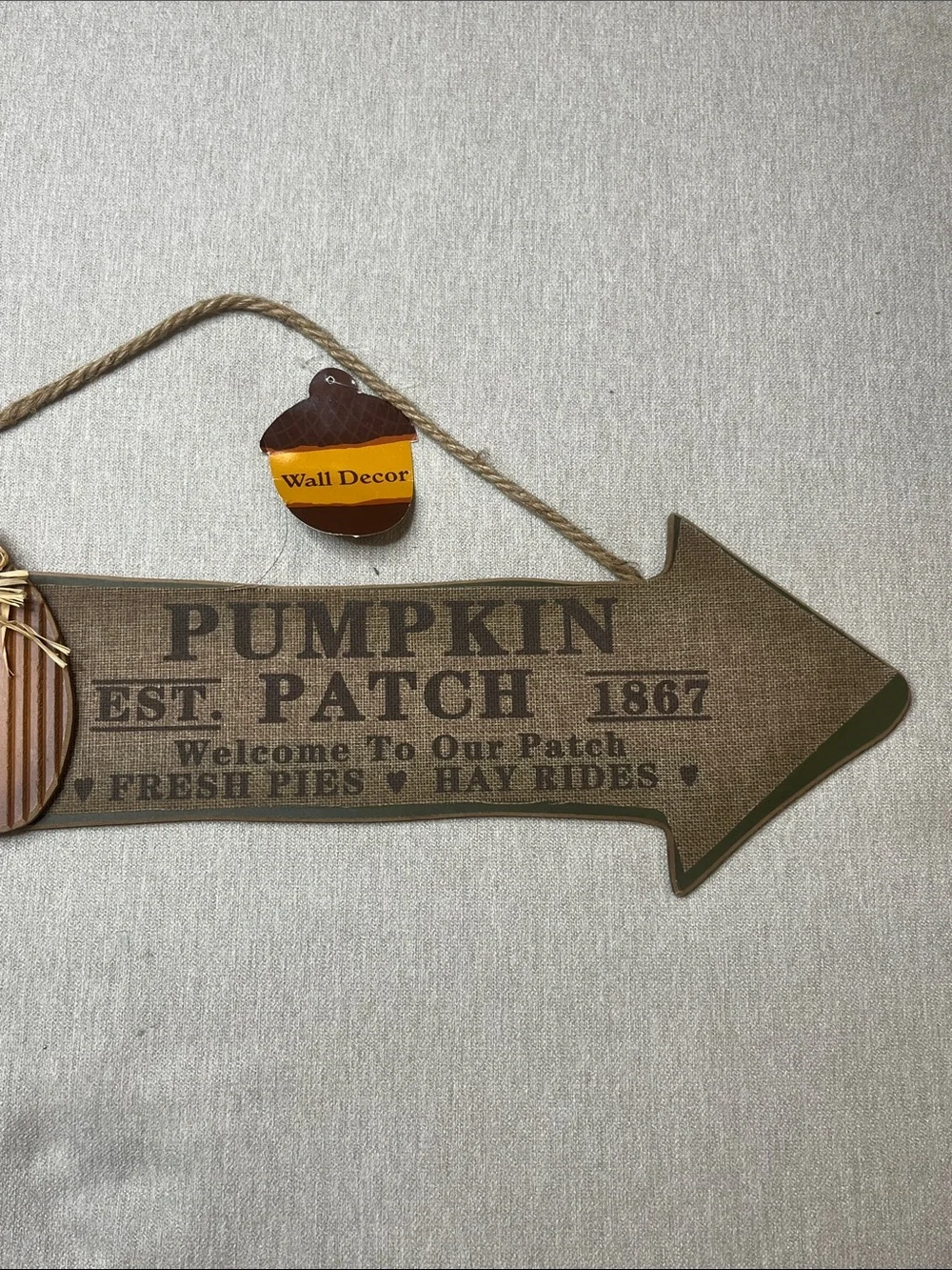 Pumpkin Patch Arrow Wall Decor - Brown/Orange